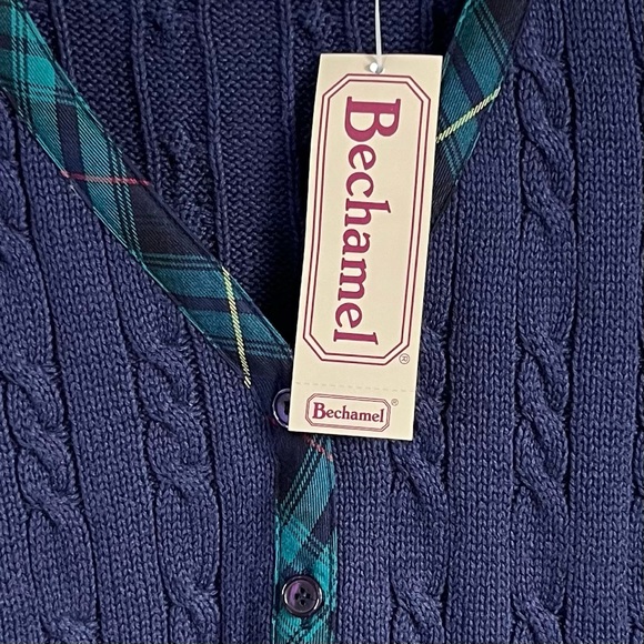 Bechamel Sweater Vest L • Preppy Plaid‎ Trim Y2K NWT - Picture 6 of 7